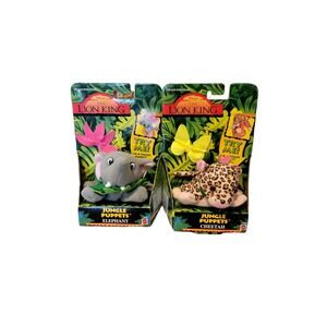 Vintage 1994 Disney The Lion King Jungle Puppets Play Scene Elephant and Cheetah